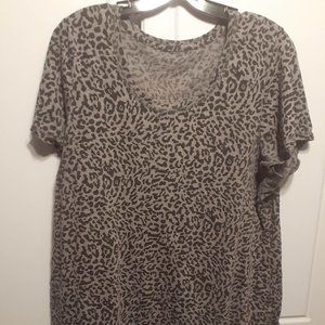 Grey & Black Leopard Print Tee